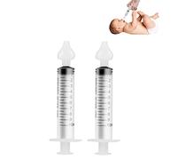 Une boîte de 2 seringues de solution de rinçage nasal adaptée aux nouveau-nés, aux tout-petits et au nettoyage nasal sûr pour les enfants, avec un rinçage nasal en silicone lavable et réutilisable