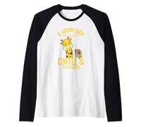 Une Bonne journée Commence avec Le café et Les girafes Manche Raglan