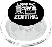 Une Bonne journée Commence avec l'éditeur vidéo Coffee & Editing Creator PopSockets PopGrip pour MagSafe