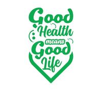 « Une bonne santé, c’est une bonne vie » : citation typographique Stickers muraux 34x58.4cm N'abîme pas le mur Vert