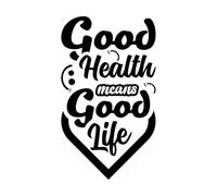 « Une bonne santé, c’est une bonne vie » : citation typographique Stickers muraux 34x58.4cm Peinture murale artistique Noir