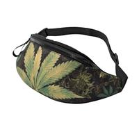Une Bouffée À Temps Weed Marijuana Sac Banane Unisexe Sac À Bandoulière Réglable Sacoche Ceinture pour Homme Femme Sorties 14X35Cm