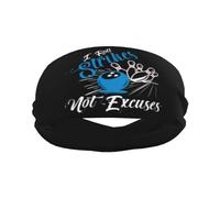 Une Boule De Bowling Et des Quilles. Texte : Je Fais des Strikes, Pas des Excuses. Une Police Amusante. Femme Homme Bandeau Cheveux Antidérapant Headband Large Serre Tete pour Yoga Jogging