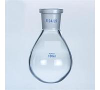 Une bouteille bouillante, Fiole en forme d'aubergine Fiole rotative Verre borosilicaté épais Résistance Fiole standard de laboratoire(25ml caliber 24mm)