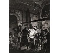 Une boutique de forgeron. D'après une impression de Richard Earlom d'après une peinture de l'artiste anglais Joseph Wright de Derby. XVIIIe siècle. Affiche imprimée par Ken Welsh (33 x 43 cm)