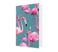 Une carte de vœux floquée de flamants roses, 10,2 x 15,2 cm, enveloppe en forme de cœur, convient pour toutes les occasions.