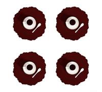 Une collection de 4 sets de table en cuir conçus pour les cuisines, les restaurants et les hôtels qui résistent à la chaleur et aux rayures tout en améliorant la présentation de la table (rouge vin)