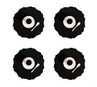 Une collection de 4 sets de table en cuir conçus pour les cuisines, les restaurants et les hôtels qui résistent à la chaleur et aux rayures tout en améliorant la présentation de la table (noir)
