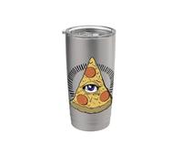 Une conspiration drôle sur les pizzas voit tous Pizza Eye Gobelet isotherme en acier inoxydable double paroi