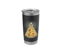 Une conspiration drôle sur une pizza qui voit tout Gobelet isotherme en acier inoxydable double paroi