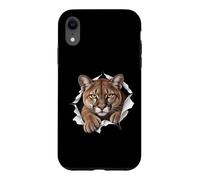Une Cougar drôle Jette Un Coup d'œil à Une Mignonne Amoureuse des Animaux du Zoo Coque pour iPhone XR