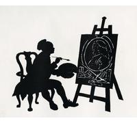 Une coupe de papier ou une silhouette de Hogarth Painting Fielding. William Hogarth 1697 1764. Peintre anglais printmaker pictural satirique social critique et caricaturiste éditorial. Henry Fielding