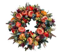 Une couronne de feuilles d'érable - Pour l'automne, l'Action de grâces - Pour bar, maison, fête - Orange - 40 x 40 cm