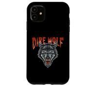 Une créature fantastique cool de Dire Wolf au style rétro rock vintage Coque pour iPhone 11