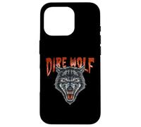 Une créature fantastique cool de Dire Wolf au style rétro rock vintage Coque pour iPhone 16 Pro
