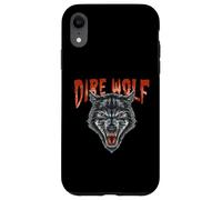 Une créature fantastique cool de Dire Wolf au style rétro rock vintage Coque pour iPhone XR