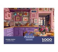 Une Cuisine Confortable Puzzle De 1000 Pièces Le Cadeau Parfait pour La Famille Et Les Amis Puzzle À Faire Soi-même pour Décoration D'intérieur,Cadeaux pour Adultes Et Enfants70x50cm/1000pcs