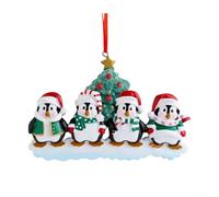 Une décoration traditionnelle amusante personnalisez vos propres décorations pingouin pour les vacances (famille de 4)