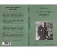 " une destinée unique " Mémoires 1907-1996 - Joseph Katz - L'harmattan - broché - Livre
