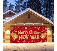une entrée ce Noël avec notre bannière de garage accrocheuse. Améliorez instantanément vos décorations de vacances ! (A, 400x180cm)