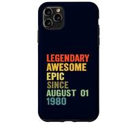 Une épopée légendaire et géniale depuis le 1er août : Funny Birthday 1980 Coque pour iPhone 11 Pro Max