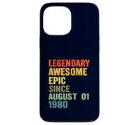 Une épopée légendaire et géniale depuis le 1er août : Funny Birthday 1980 Coque pour iPhone 13 Pro Max