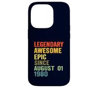 Une épopée légendaire et géniale depuis le 1er août : Funny Birthday 1980 Coque pour iPhone 14 Pro