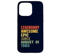 Une épopée légendaire et géniale depuis le 1er août : Funny Birthday 1980 Coque pour iPhone 15 Pro Max