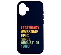 Une épopée légendaire et géniale depuis le 1er août : Funny Birthday 1980 Coque pour iPhone 16