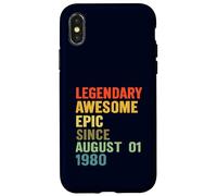 Une épopée légendaire et géniale depuis le 1er août : Funny Birthday 1980 Coque pour iPhone X/XS