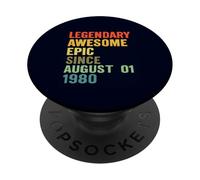 Une épopée légendaire et géniale depuis le 1er août : Funny Birthday 1980 PopSockets PopGrip Adhésif