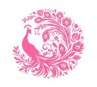 une étude complète de ses rituels de parade nuptiale et de ses plumes d'exposition Stickers muraux 54.6x56.6cm Peinture murale artistique Rose