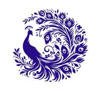 une étude complète de ses rituels de parade nuptiale et de ses plumes d'exposition Stickers muraux 67.2x69.6cm Stickers pour vitres Bleu foncé