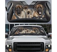 Une Famille De Mastiffs Conduit À Gauche Pare-Brise Intérieur Imperméable Pare-Soleil De Voiture Contre Les Rayons UV Pare Brise Avants Universelle pour Vus Fourgonnette S