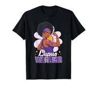 Une Femme Afro-Noire Lupus Warrior Porte Un Ruban Violet T-Shirt