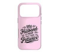 Une Femme drôle avec Mon Mari est la Preuve Que J'Ai de la Patience en matière de Mariage Coque pour iPhone 17 Pro