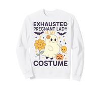 Une Femme Enceinte épuisée est Mon Costume de fantôme Floral Sweatshirt
