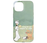 Une Femme et Son Chien, Une Amoureuse de Livres, vivent Leur Vie Un chapitre à la Fois Coque pour iPhone 15