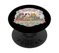 Une Femme ne Peut Pas survivre Seule en quiltant des Chats drôles PopSockets PopGrip Adhésif