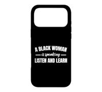 Une Femme Noire Parle, écoute et apprend Coque pour iPhone 17 Pro Max