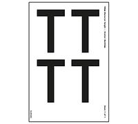 Une feuille de lettre - T - Hauteur des caractères : 76 mm - 300 x 200 mm - Autocollant en vinyle
