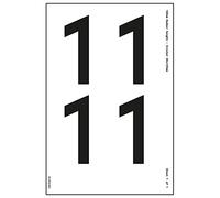 Une feuille numérotée - 1 - 36 mm de hauteur - 300 x 200 mm - Vinyle autocollant