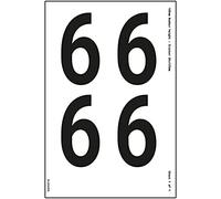 Une feuille numérotée - 6 - 36 mm de hauteur - 300 x 200 mm - Vinyle autocollant