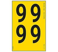 Une feuille numérotée - 9 - 13 mm de hauteur - 300 x 200 mm - Vinyle adhésif jaune