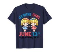 Une fille Gémeaux est née le 13 juin. Joyeux anniversaire à moi et à toi T-Shirt