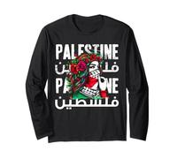 Une fille palestinienne avec un bandana palestinien Palestine Manche Longue