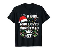 Une Fille Qui Aime Noël et 67 Six Sept Noël 67 T-Shirt