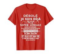 Une Fille Super GÉNIALE Elle Est Née en Decembre T-Shirt, Homme, Rouge, S