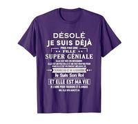 Une Fille Super GÉNIALE Elle Est Née en Decembre T-Shirt, Homme, Violet, M