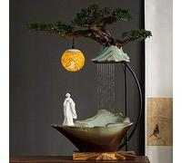 Une Fontaine d'eau Zen, élément d'eau d'intérieur, Petite Fontaine d'eau de Table avec lumière LED, décoration de Salle de Bureau Feng Shui Bouddha 28,7 Pouces